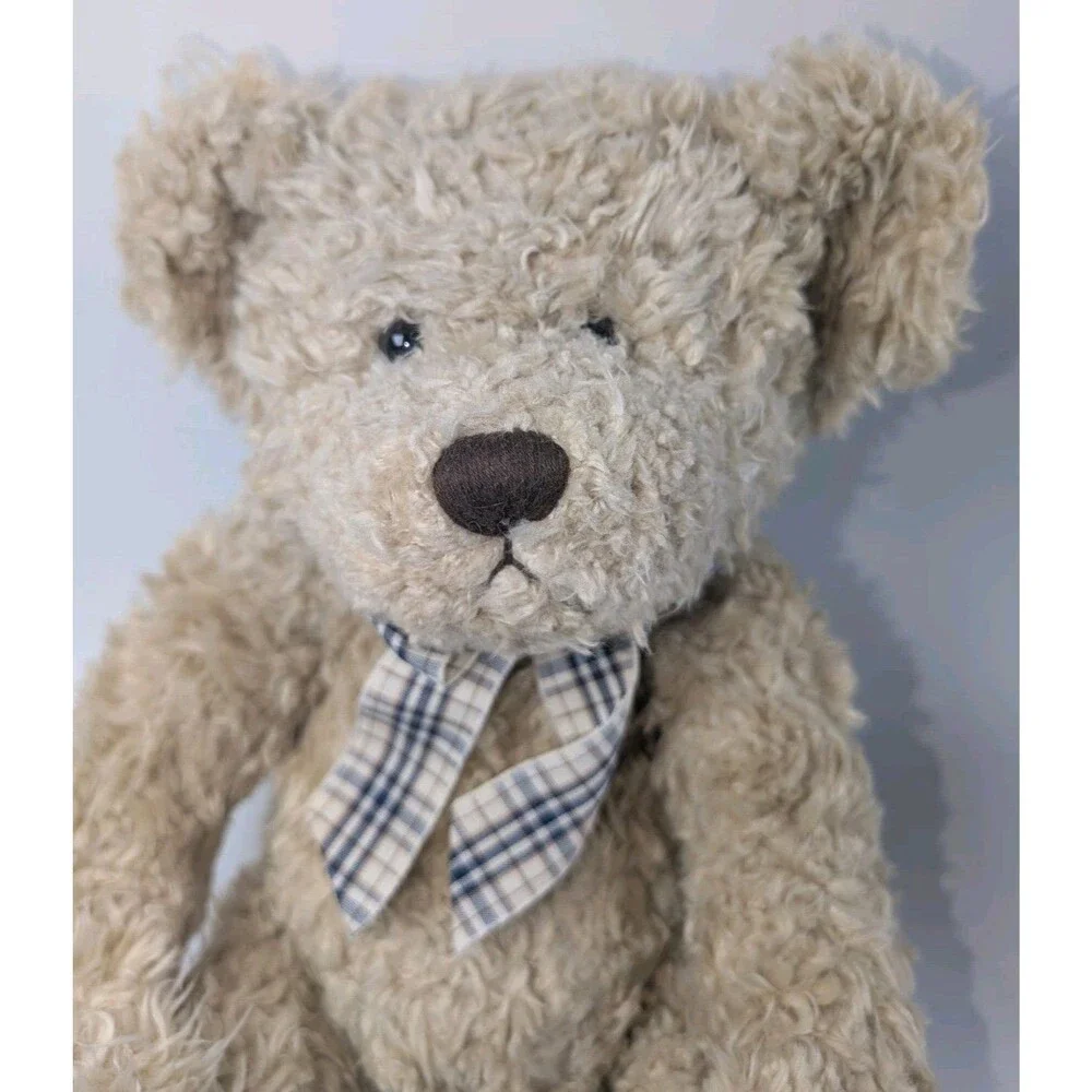 Tennyson RUSS Berrie Shaggy Teddy Bear Plush Stuffed Animal Vintage Plaid Bow